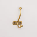 Set of 3 Antique Gold Metal Single Wall Hooks