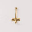 Set of 3 Antique Gold Metal Single Wall Hooks
