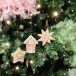 Set of 3 Assorted Colourful Gingerbread Cookie Christmas Tree Baubles