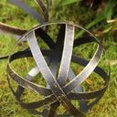 Set Of 3 Black Decorative Garden Spheres