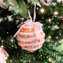 Set of 3 Candy Cane Sweet Beaded Bauble 8cm