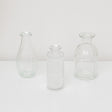 Set Of 3 Clear Glass Vases