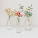 Set Of 3 Clear Glass Vases