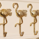 Set of 3 Gold Flamingo Wall Hooks