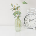 Set Of 3 Green &amp; Pink Glass Vases