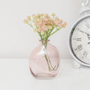 Set Of 3 Green &amp; Pink Glass Vases