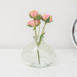 Set Of 3 Green &amp; Pink Glass Vases