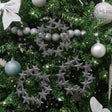 Set of 3 Grey Glitter Star Wreath Decorations