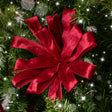 Set of 3 Large Red Velvet Parcel Bow Christmas Pick Decorations