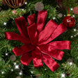 Set of 3 Large Red Velvet Parcel Bow Christmas Pick Decorations
