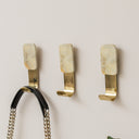 Set of 3 Marble &amp; Gold Wall Hooks