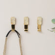 Set of 3 Marble & Gold Wall Hooks