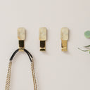 Set of 3 Marble & Gold Wall Hooks