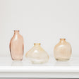 Set Of 3 Neutral Coloured Glass Vases