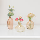 Set Of 3 Neutral Coloured Glass Vases