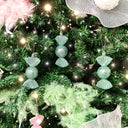 Set of 3 Sage Green Glitter Sweet Shaped Bauble Decorations - 11cm