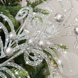 Set of 3 Silver Glitter Christmas Tree Pick Decorations