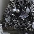 Silver Glitter Jewelled Butterfly Christmas Decorations