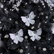 Set of 3 Silver Glitter Jewelled Butterfly Christmas Decorations - 10cm