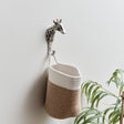 Set of 3 Silver Metal Giraffe Wall Hooks