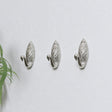 Set of 3 Silver Metal Swan Wall Hooks