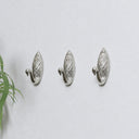 Set of 3 Silver Metal Swan Wall Hooks