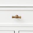Set of 4 Antique Brass Bamboo Style T Shape Drawer Knobs