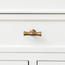 Set of 4 Antique Brass Bamboo Style T Shape Drawer Knobs