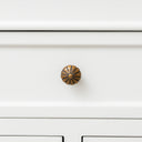 Set of 4 Antique Brass Round Pumpkin Drawer Knobs