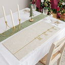 Set of 4 Beige Rectangular Felt Placemat with Champagne Gold Bow