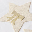 Set Of 4 Beige Star Shaped Felt Cutlery Holders with Champagne Gold Bow