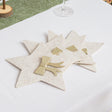 Set Of 4 Beige Star Shaped Felt Cutlery Holders with Champagne Gold Bow