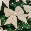 Set of 4 Champagne Glitter Christmas Bows