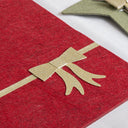 Set of 4 Dark Red Rectangular Felt Placemat with Champagne Gold Bow