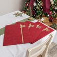 Set of 4 Dark Red Rectangular Felt Placemat with Champagne Gold Bow