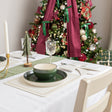 Set of 4 Felt White &amp; Gold Rectangular Bow Detailed Placemats