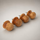 Set of 4 Large Round Rustic Wooden Swirl Drawer Knobs