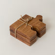 Set of 4 Mango Wood Jigsaw Shaped Coasters