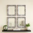 Set of 4 Ornate Silver Wall Mirrors With Bevelled Glass