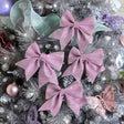 Set of 4 Pink Glitter Bows - Christmas Tree Decoration