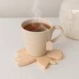 Set of 6 Pink Wooden Bow Shaped Coasters