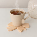 Set of 6 Pink Wooden Bow Shaped Coasters