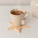 Set of 6 Pink Wooden Star Shaped Coasters