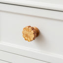 Set of 4 Rustic Wooden Flower Shaped Drawer Knobs