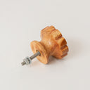 Set of 4 Rustic Wooden Flower Shaped Drawer Knobs