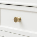 Set of 4 Shiny Gold Ribbed Edge Round Drawer Knobs