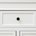 Set of 4 Shiny Gold Ribbed Edge Round Drawer Knobs