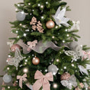 Set Of 4 Silver Glitter Butterfly Christmas Decoration Clips