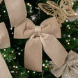 Set of 4 Taupe Velvet Christmas Bows