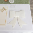Set of 4 White Felt Bow Shaped Christmas Cutlery Holders